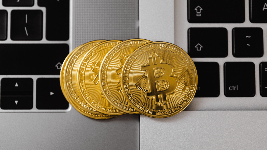 an image of a crypto currency on a laptop