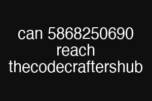 can 5868250690 reach thecodecraftershub